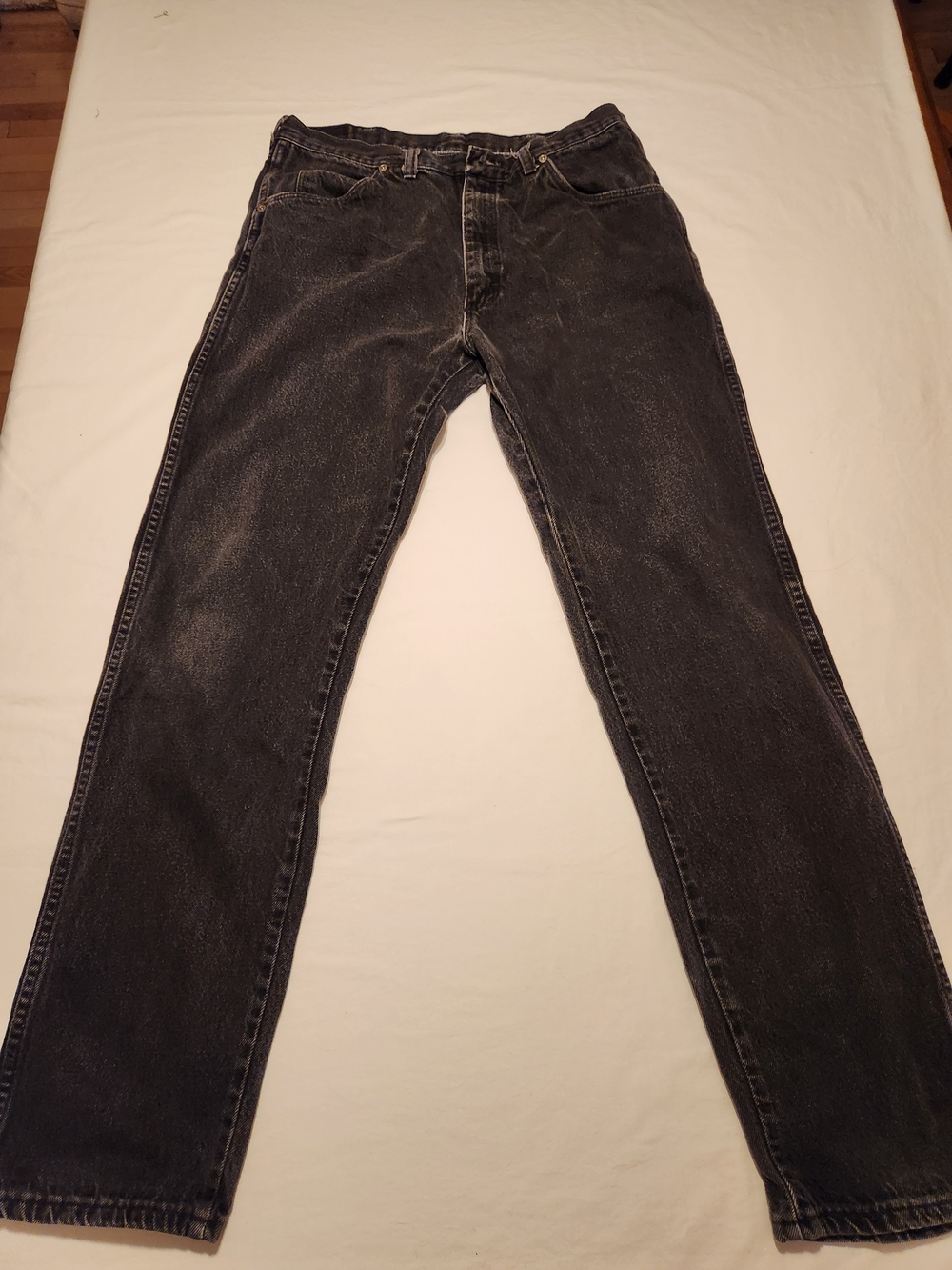 Wrangler Washed Black Straight Jeans
